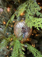 Beaded Regal Burnished Mercury Glass 5” ornament