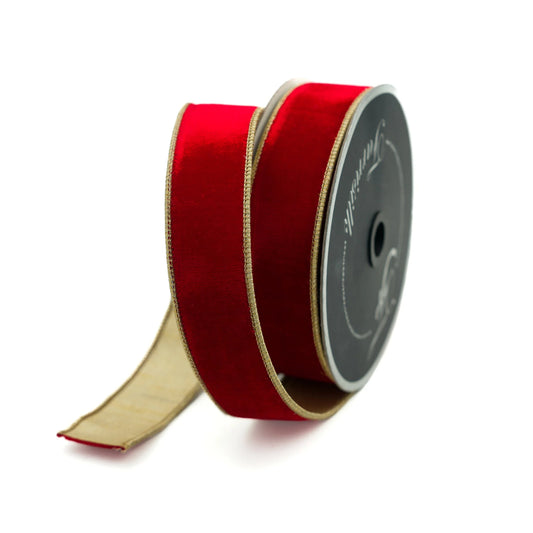 Farrisilk Flashy velvet Red 1.5”x 10 YD