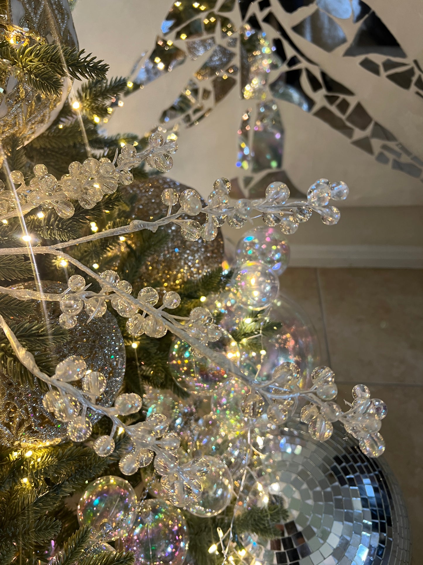 CRYSTAL JEWEL SPRAY 32" white