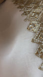 84" velvet beaded collar tree skirt, white